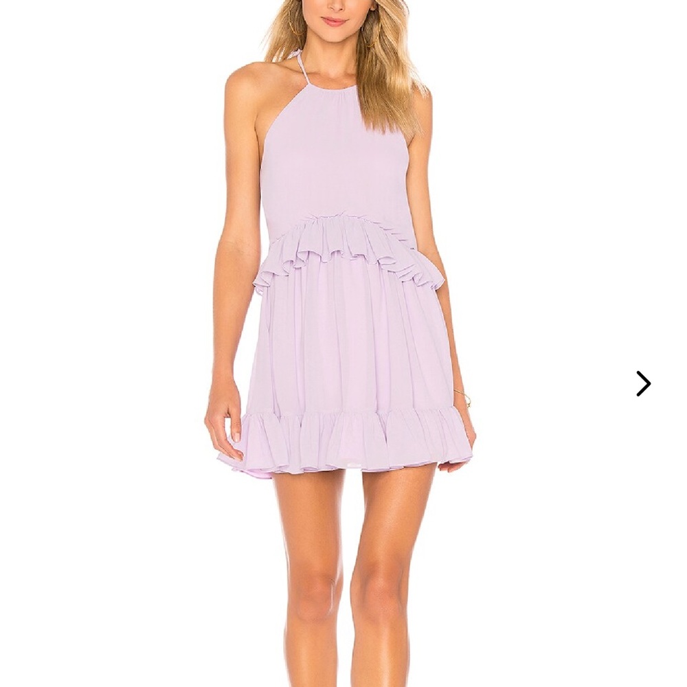Lovers & Friends Lavender Ruffle Halter Mini Dress Small